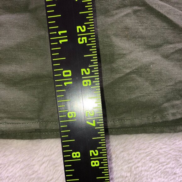 Uniqlo Men's Shirt Small Short Sleeve Cotton Linen Blend Green Button Up Casual - Picture 4 of 13